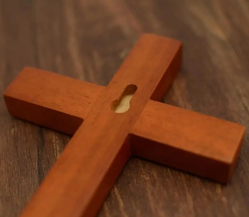 Solid Wood Wall Cross – Handcrafted Christian Crucifix for Home, Church, or Prayer Room | Catholic & Protestant Decor