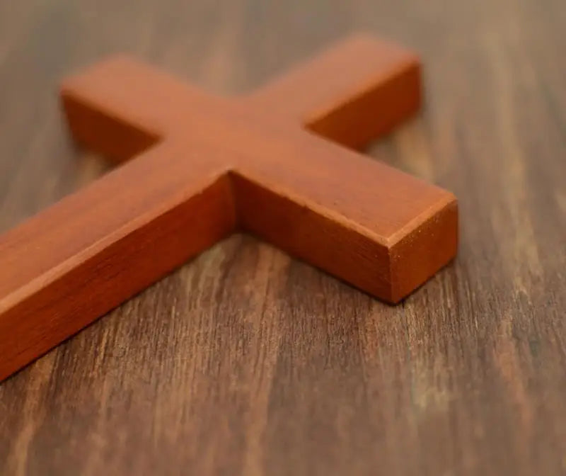 Solid Wood Wall Cross – Handcrafted Christian Crucifix for Home, Church, or Prayer Room | Catholic & Protestant Decor