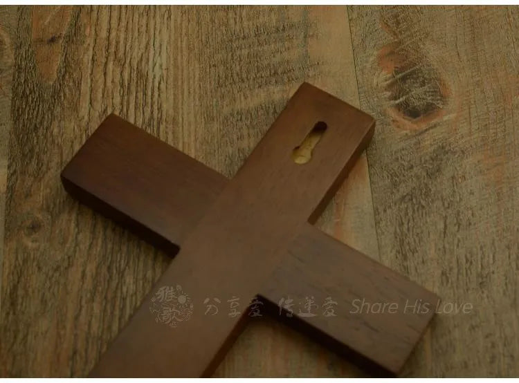 Solid Oak Wall Cross – Simple & Sincere Jesus Crucifix for Home, Altar, or Catholic Decor
