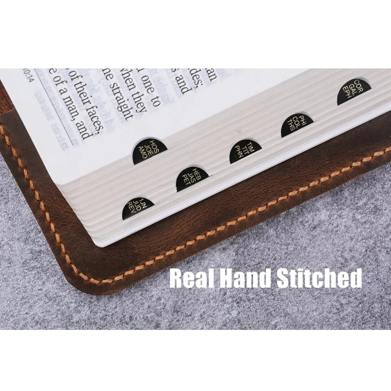 ✨Currently being restocked. Thank you for your patience!✨ Custom Leather Bible Cover for KJV – Free Engraving | Christian Gift for Him & He