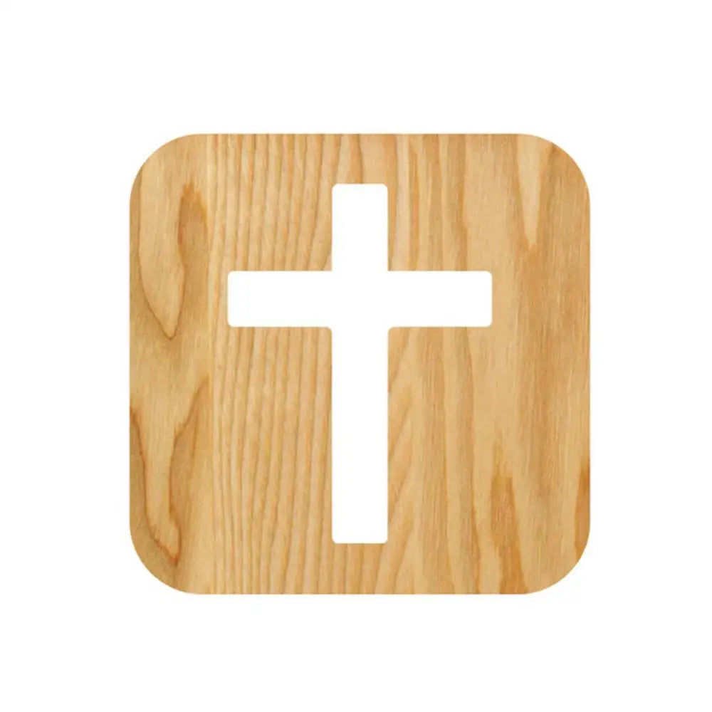 Christian Wooden Cross Night Light ā USB LED Table Lamp | 3D Desktop Wooden Cross Light for Home, Prayer Corner & Gift