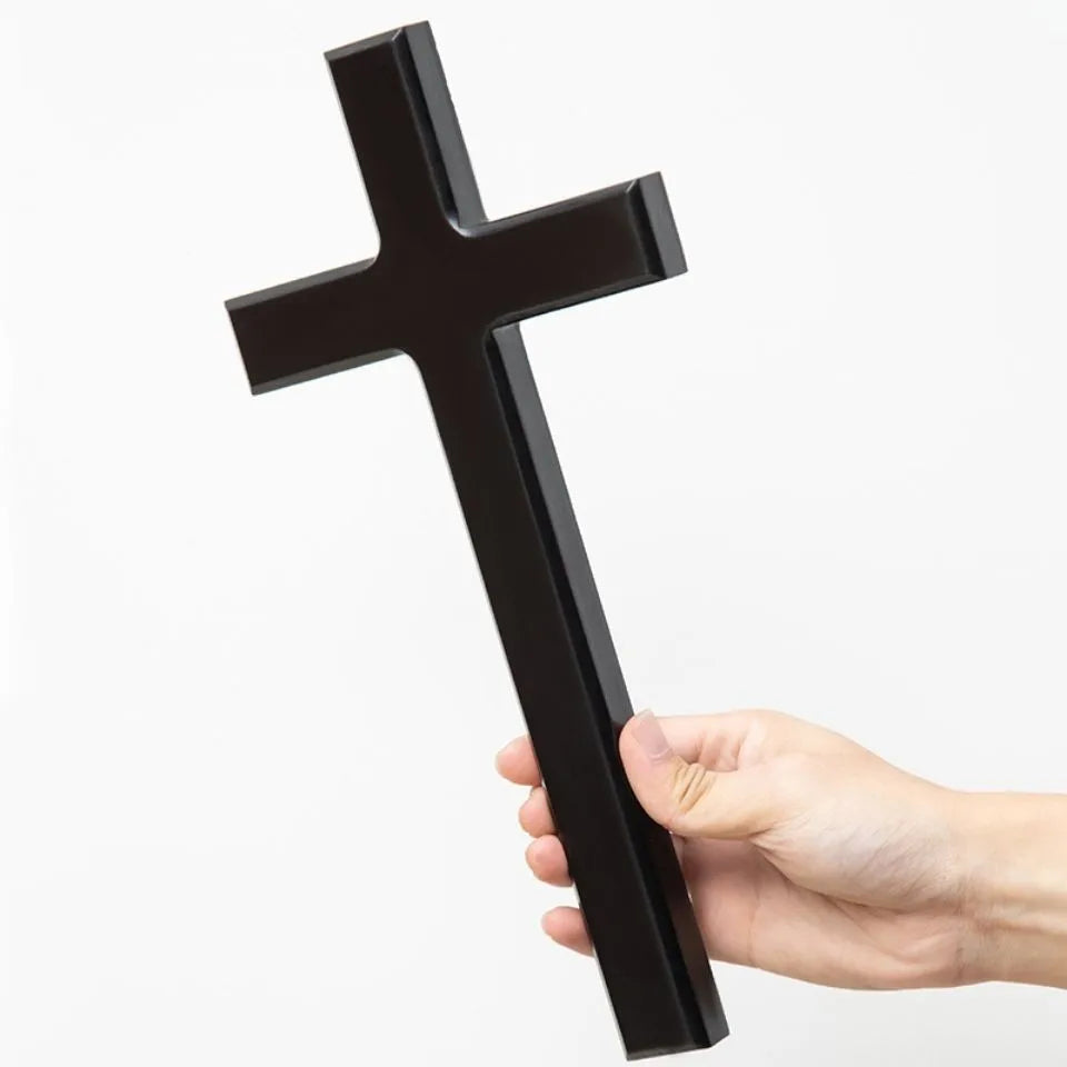 Wooden Wall Cross – Black or White Christian Cross for Home, Church, or Gift