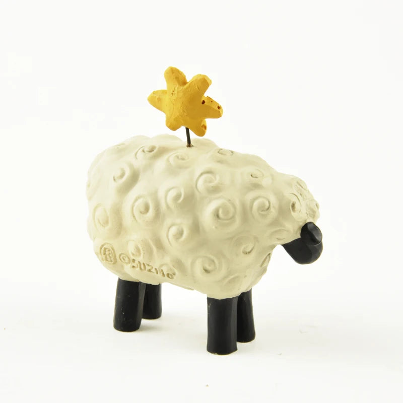 Cute Resin Sheep Figurine – “The LORD is My Shepherd” Christian Table Decor | Handmade Mini Blessing Gift for Home or Office
