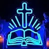 Jesus Cross Neon Sign - LED Wall Light for Christian Home Decor, Bedroom, Kid’s Room, Christening Day, Religious Gifts