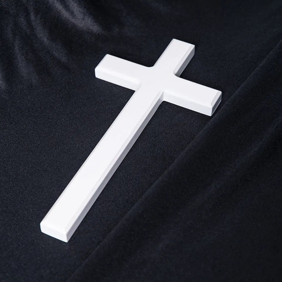 Wooden Wall Cross – Black or White Christian Cross for Home, Church, or Gift