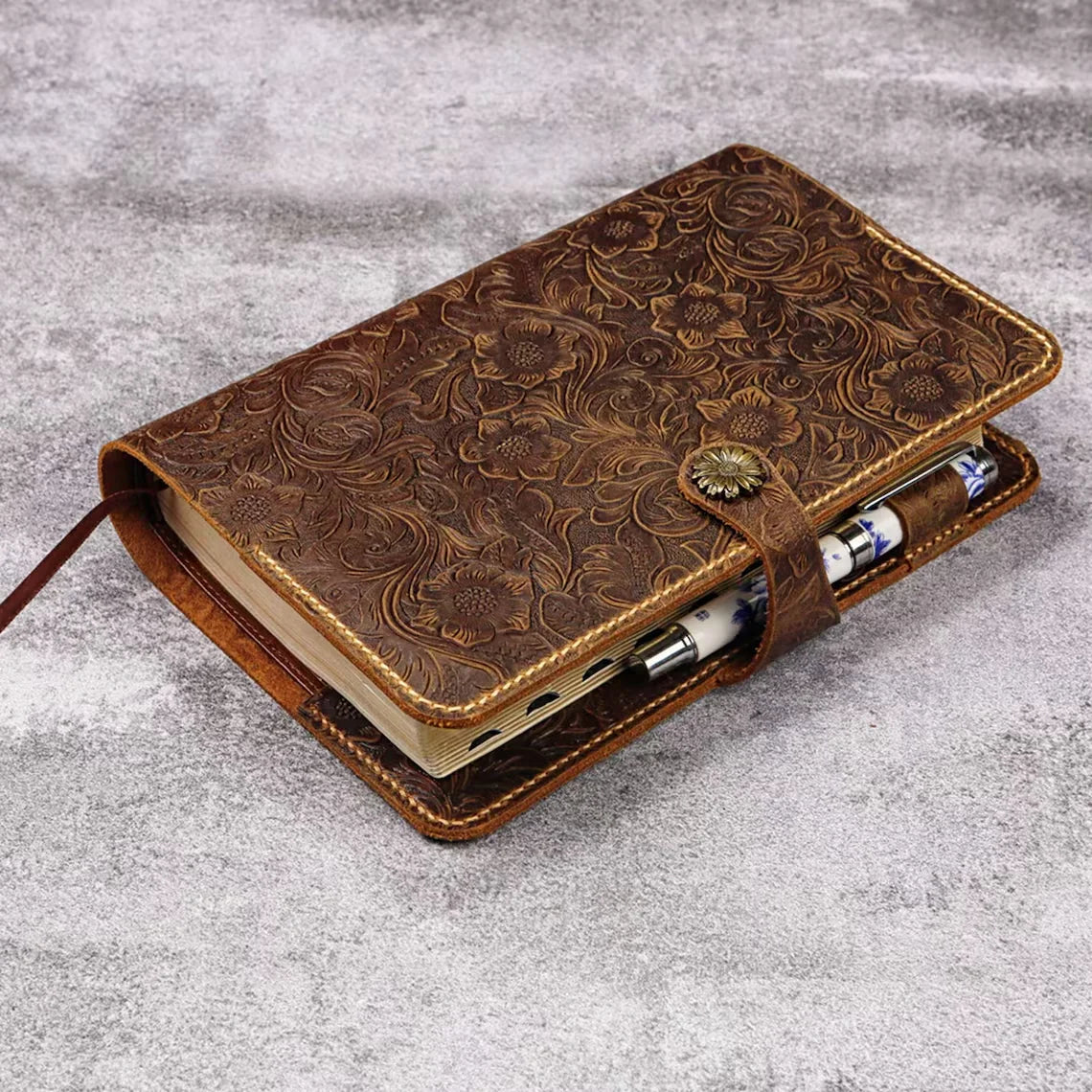 ✨ Currently being restocked. Thank you for your patience!✨ Custom Leather Bible Cover – Embossed KJV Holy Bible Case with Optional Engraving | Hand-Stitched Christian Gift for Women