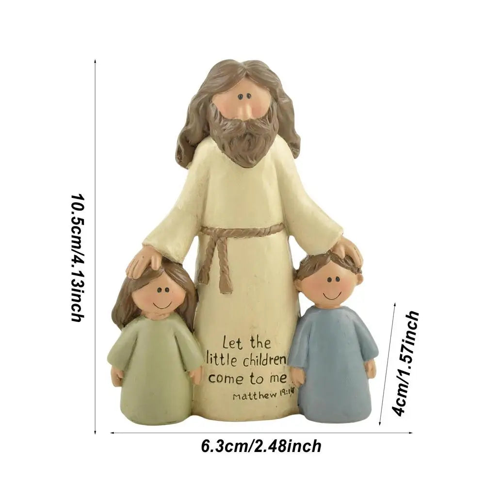 Jesus with Children Resin Figurine – Catholic Christian Decor for Home, Church or Christmas Gift