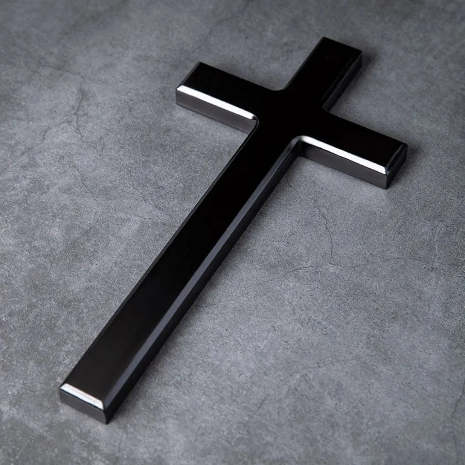 Wooden Wall Cross – Black or White Christian Cross for Home, Church, or Gift