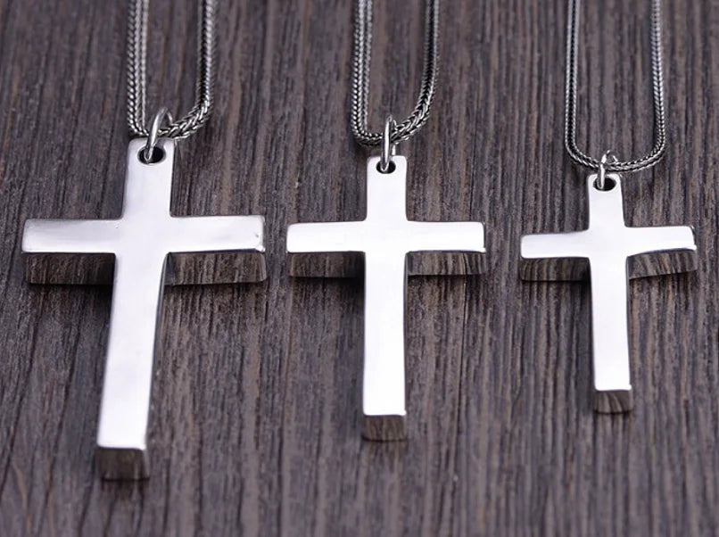 Real S925 Sterling Silver Cross Pendant Necklace for Men & Women – Jesus Christ Jewelry, Smooth Finish, High Polish, Faith Gift
