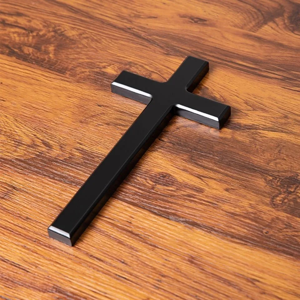 Wooden Wall Cross – Black or White Christian Cross for Home, Church, or Gift
