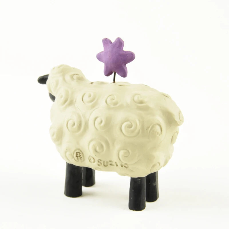Cute Resin Sheep Figurine – “The LORD is My Shepherd” Christian Table Decor | Handmade Mini Blessing Gift for Home or Office