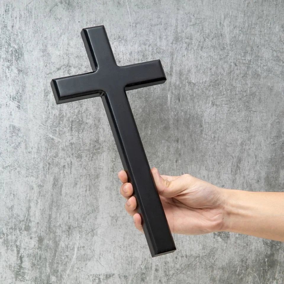 Wooden Wall Cross – Black or White Christian Cross for Home, Church, or Gift