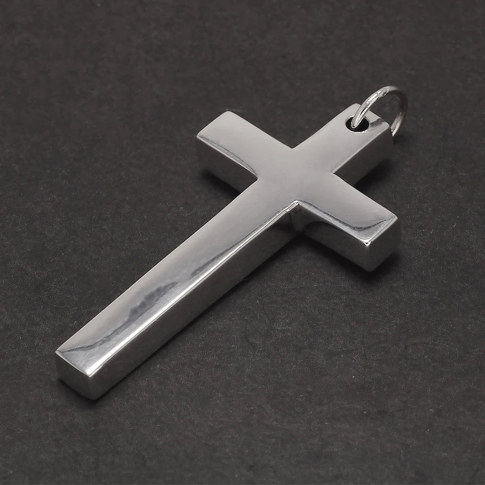 Real S925 Sterling Silver Cross Pendant Necklace for Men & Women – Jesus Christ Jewelry, Smooth Finish, High Polish, Faith Gift