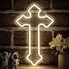 Jesus Cross Neon Sign - LED Wall Light for Christian Home Decor, Bedroom, Kid’s Room, Christening Day, Religious Gifts