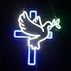 Jesus Cross Neon Sign - LED Wall Light for Christian Home Decor, Bedroom, Kid’s Room, Christening Day, Religious Gifts