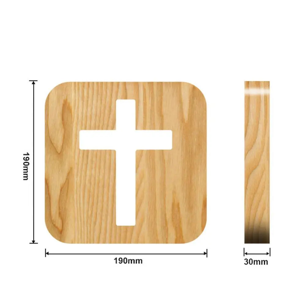Christian Wooden Cross Night Light ā USB LED Table Lamp | 3D Desktop Wooden Cross Light for Home, Prayer Corner & Gift