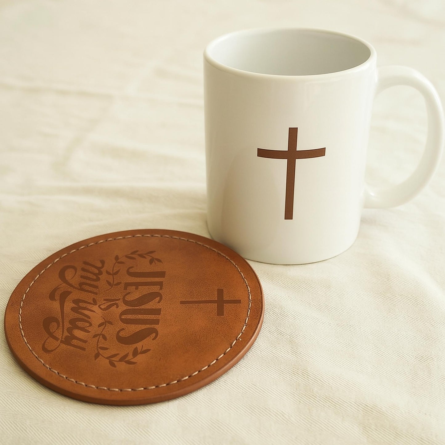 🚚🇺🇸 Ships from  CA-USA /  Handmade Christian Coaster Set(4pcs) |Scripture-Inspired Gifts  | Custom – Your Verse Your Name
