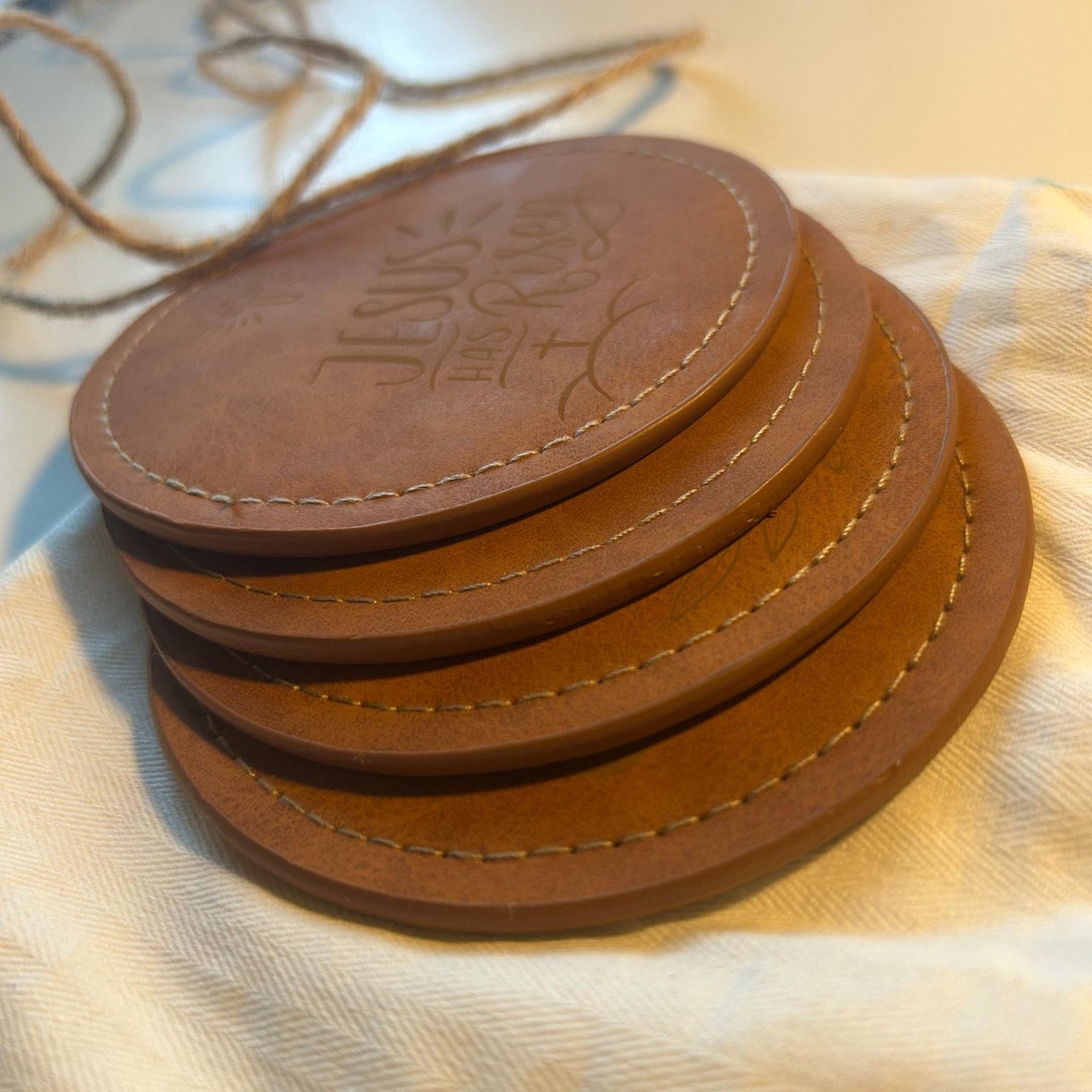 🚚🇺🇸 Ships from  CA-USA /  Handmade Christian Coaster Set(4pcs) |Scripture-Inspired Gifts  | Custom – Your Verse Your Name