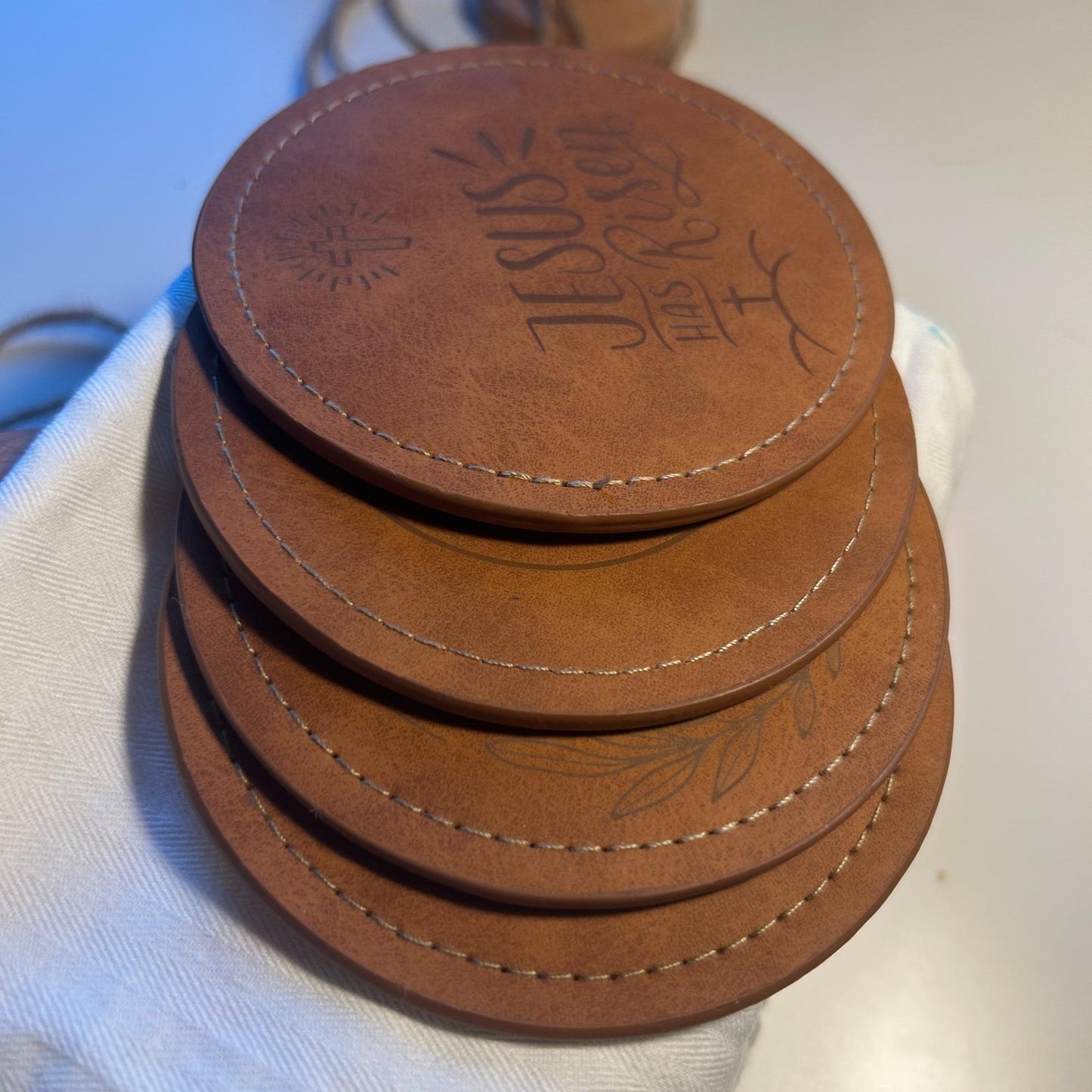 🚚🇺🇸 Ships from  CA-USA /  Handmade Christian Coaster Set(4pcs) |Scripture-Inspired Gifts  | Custom – Your Verse Your Name