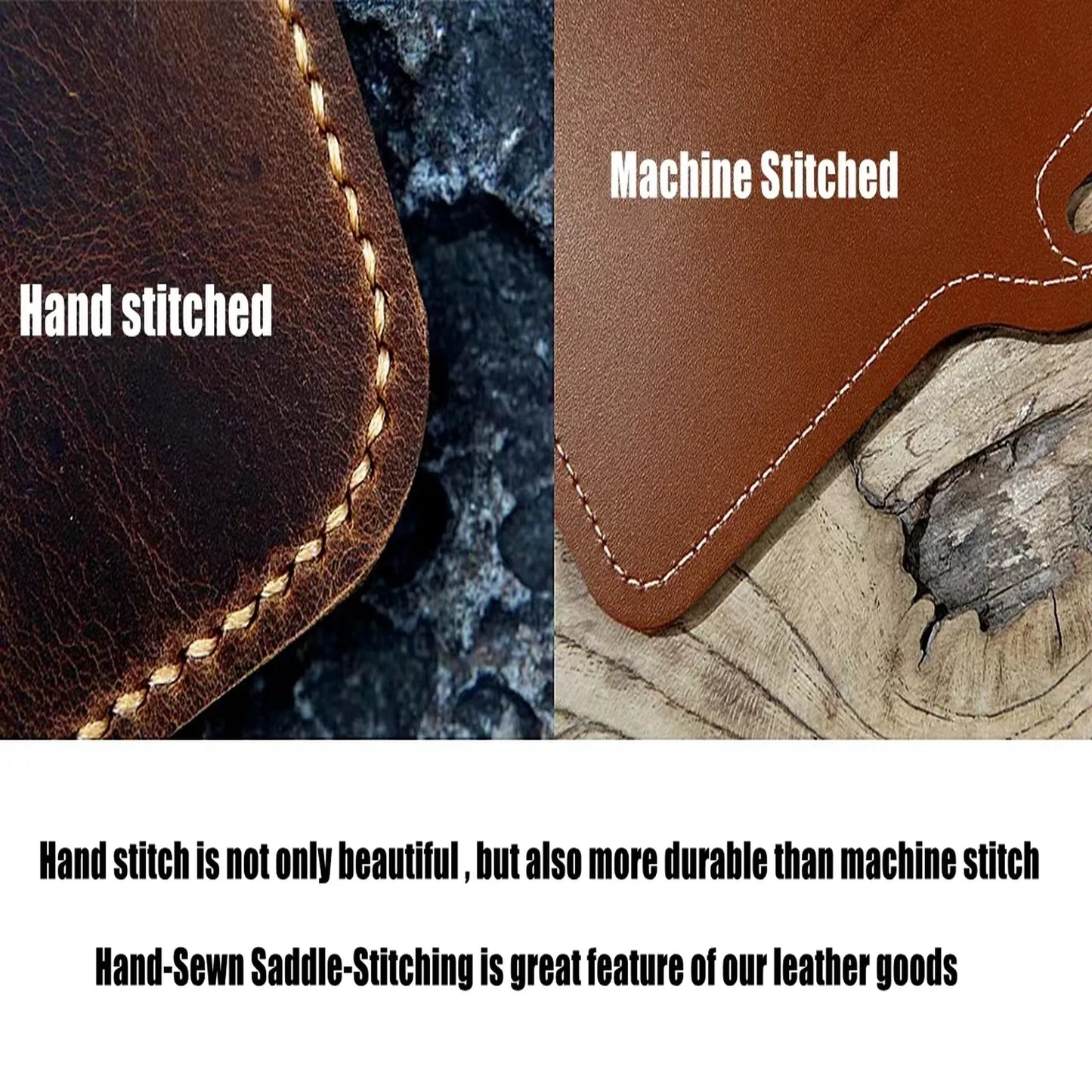 Detailed view of brass flower snap on leather cover