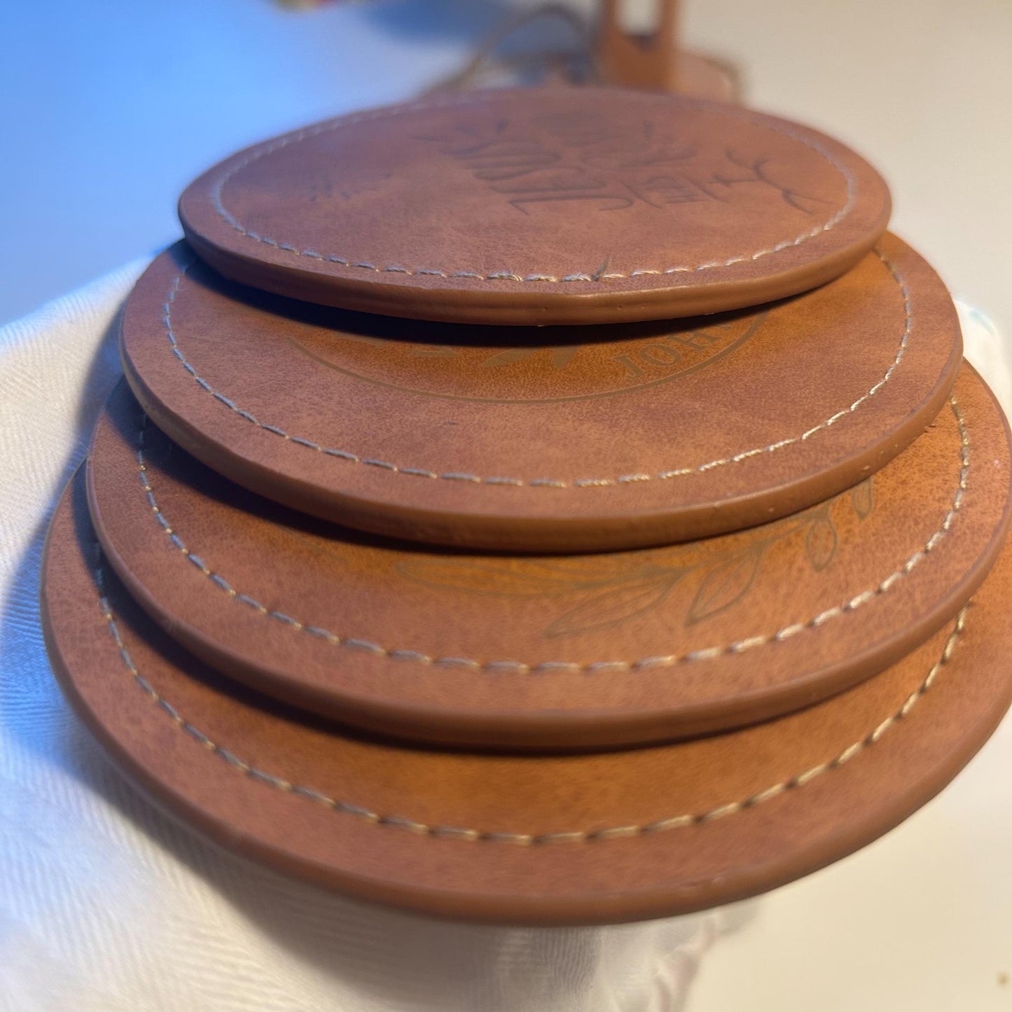 🚚🇺🇸 Ships from  CA-USA /  Handmade Christian Coaster Set(4pcs) |Scripture-Inspired Gifts  | Custom – Your Verse Your Name