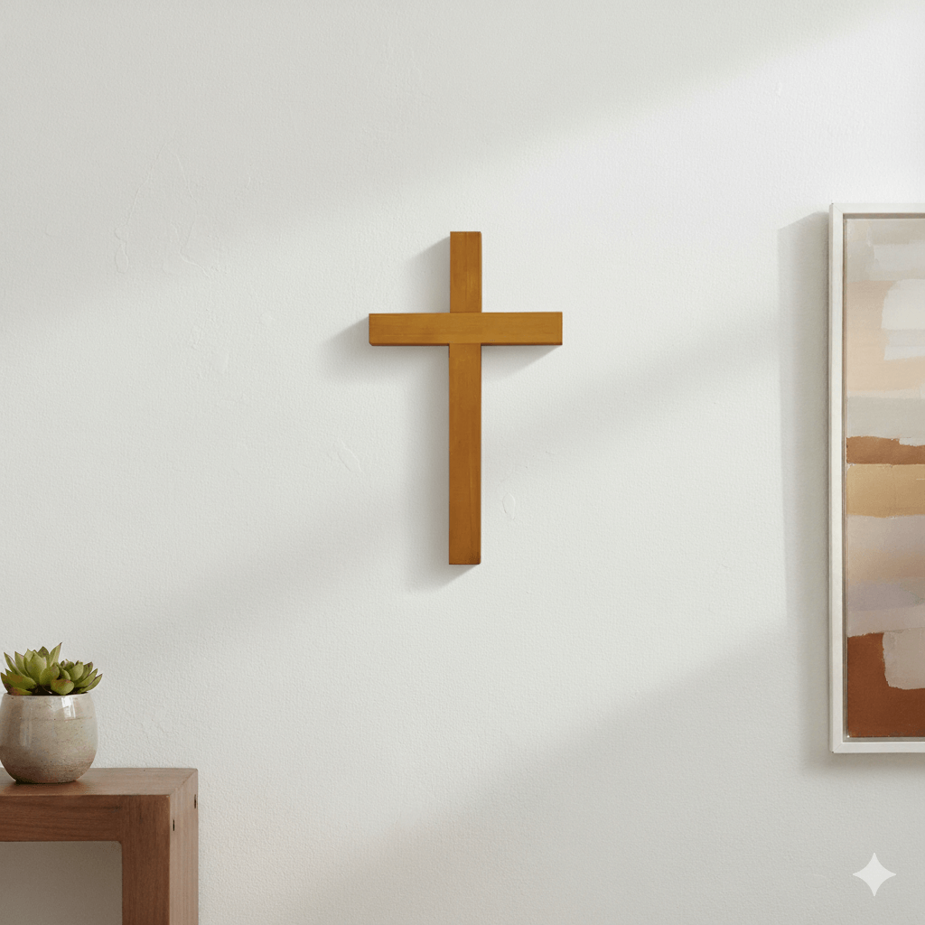 Solid Cherry Wood Wall Cross | Christian Home Décor, Symbol of Faith and Grace