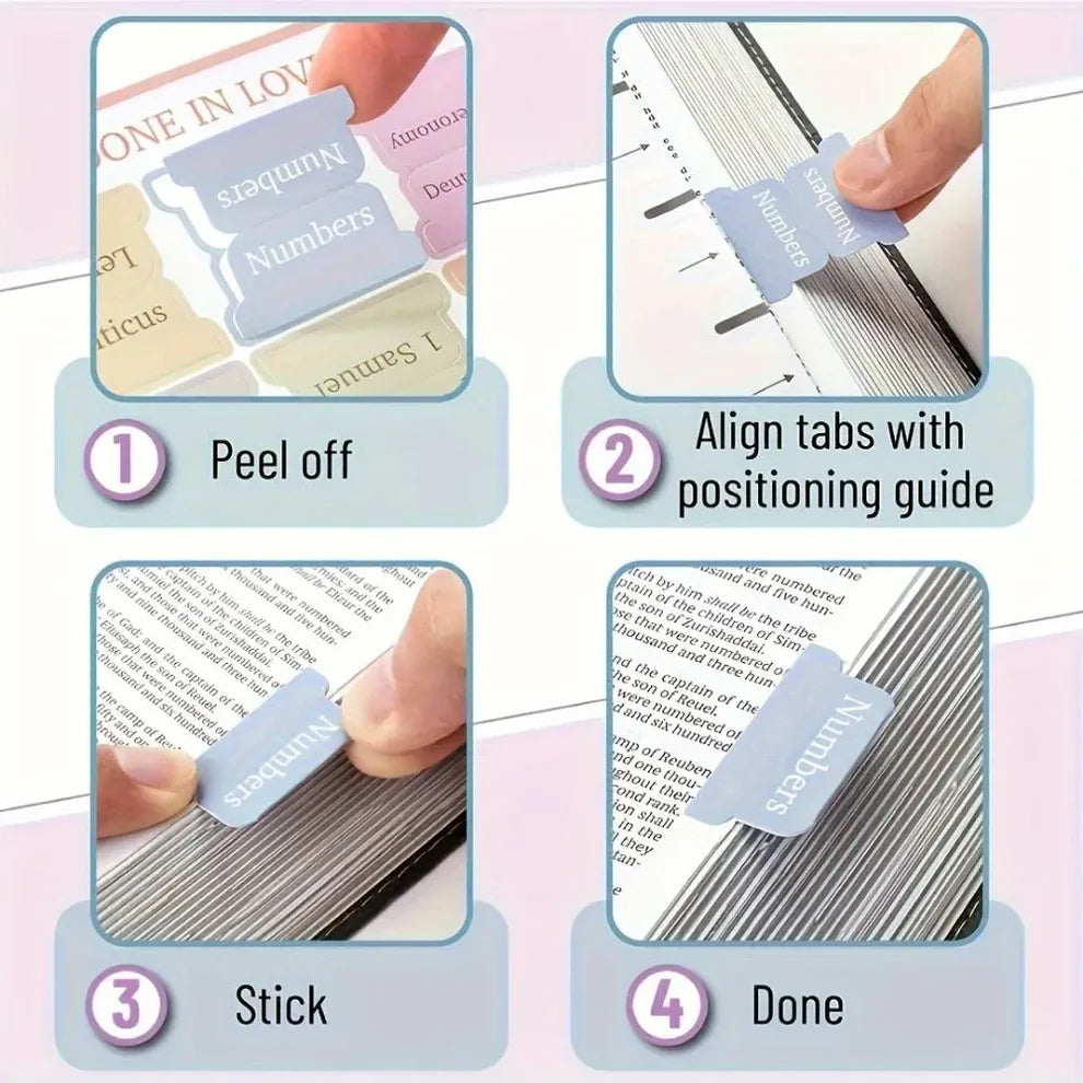 🚚🇺🇸 Ships from  CA-USA / Elegant Bible Index Tabs – Rose Tone | Easy-to-Apply Bible Book Stickers with Positioning Guide