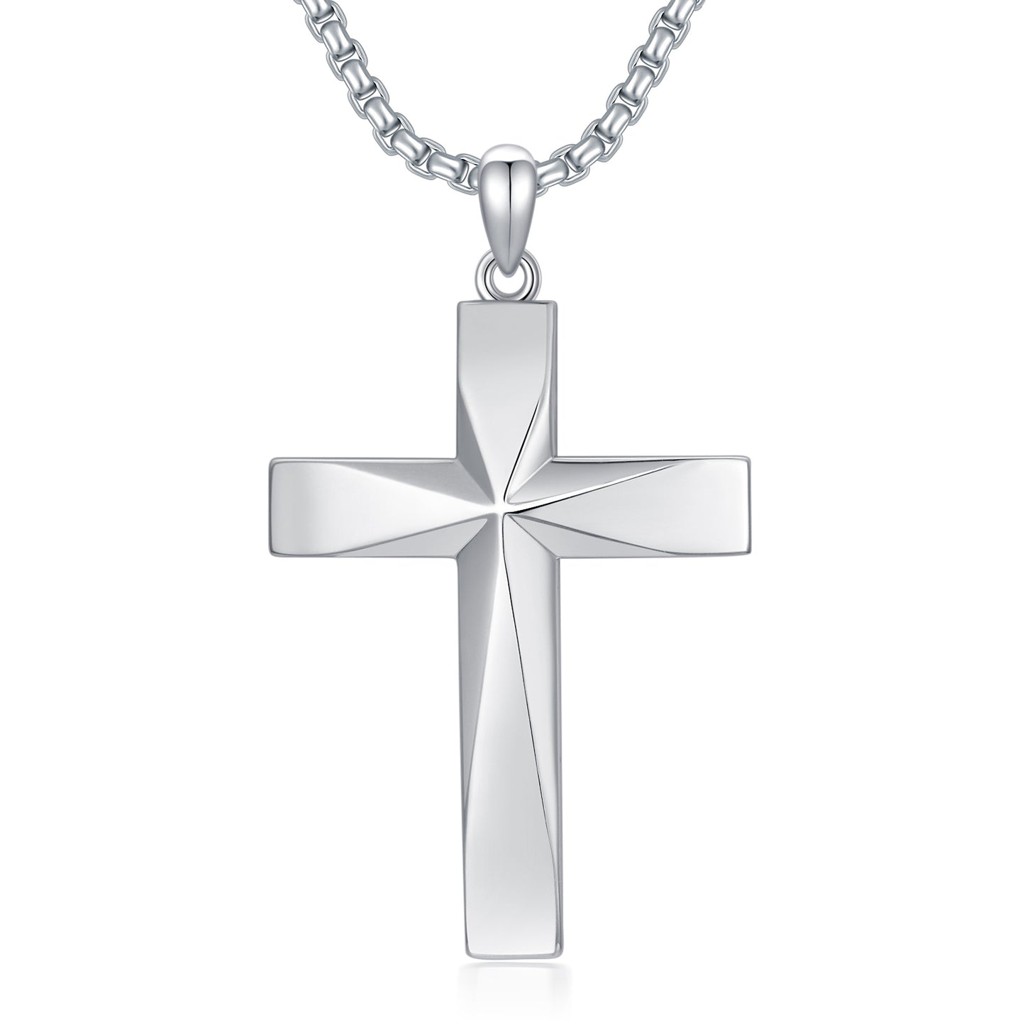 925 Sterling Silver Cross Pendant Necklace – Christian Bible Verse Engraved Jewelry