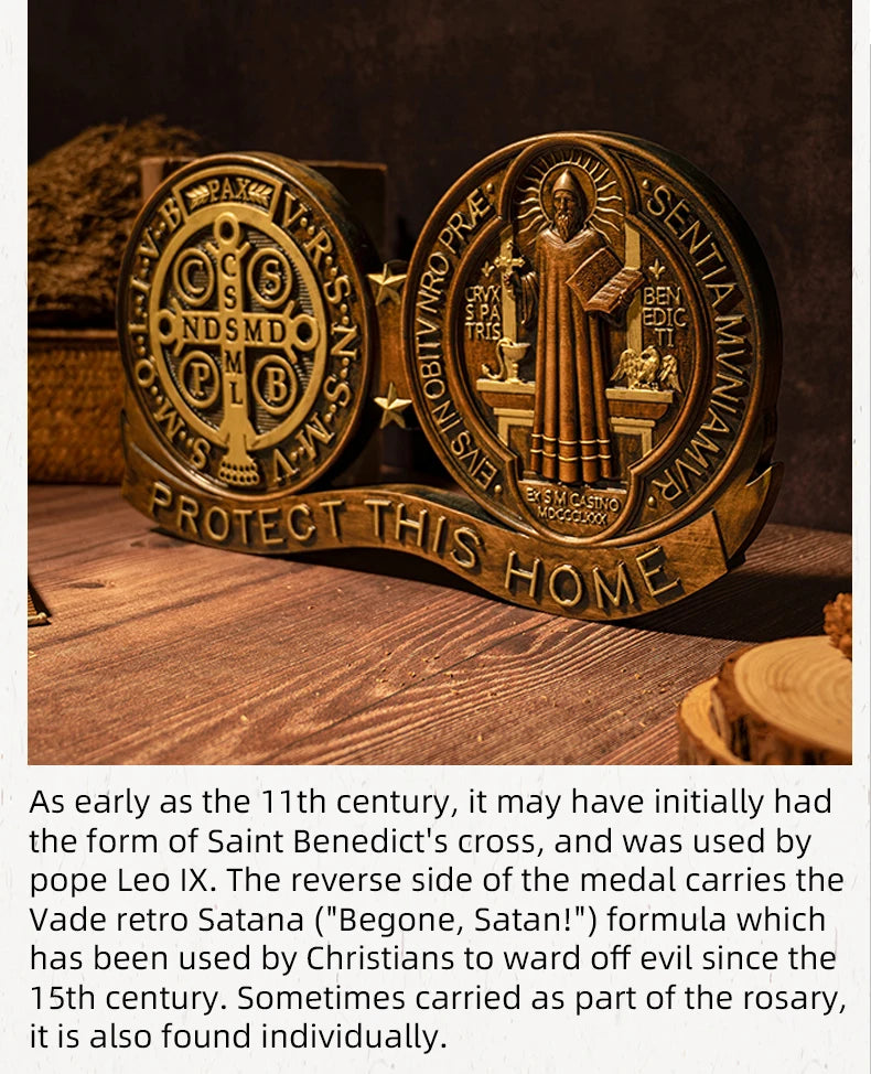 St. Benedict wooden medal home blessing ornament
