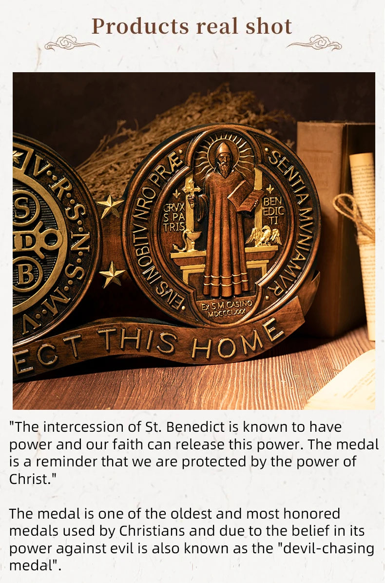 St. Benedict wooden medal home blessing ornament