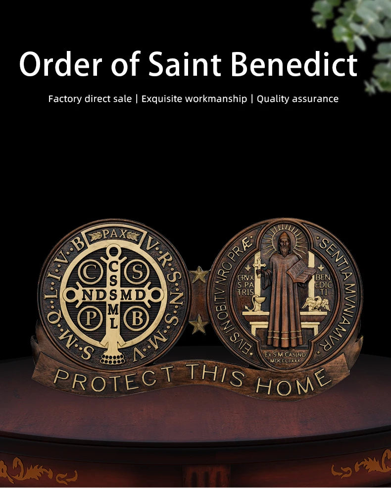 St. Benedict wooden medal home blessing ornament