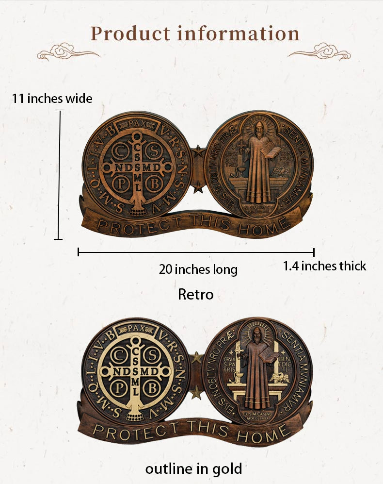 St. Benedict wooden medal home blessing ornament