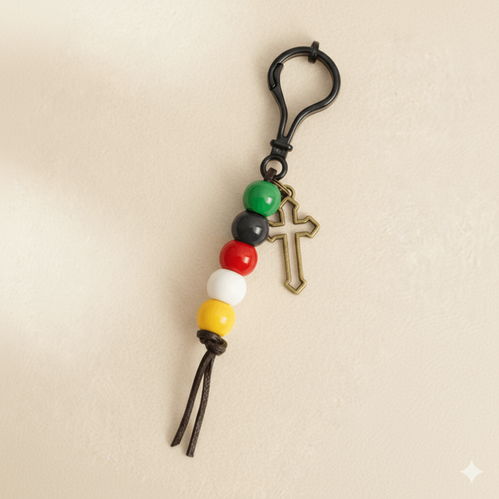 Five-color Gospel Beads Keychain - A Spiritual Testimony of Christ's Salvation