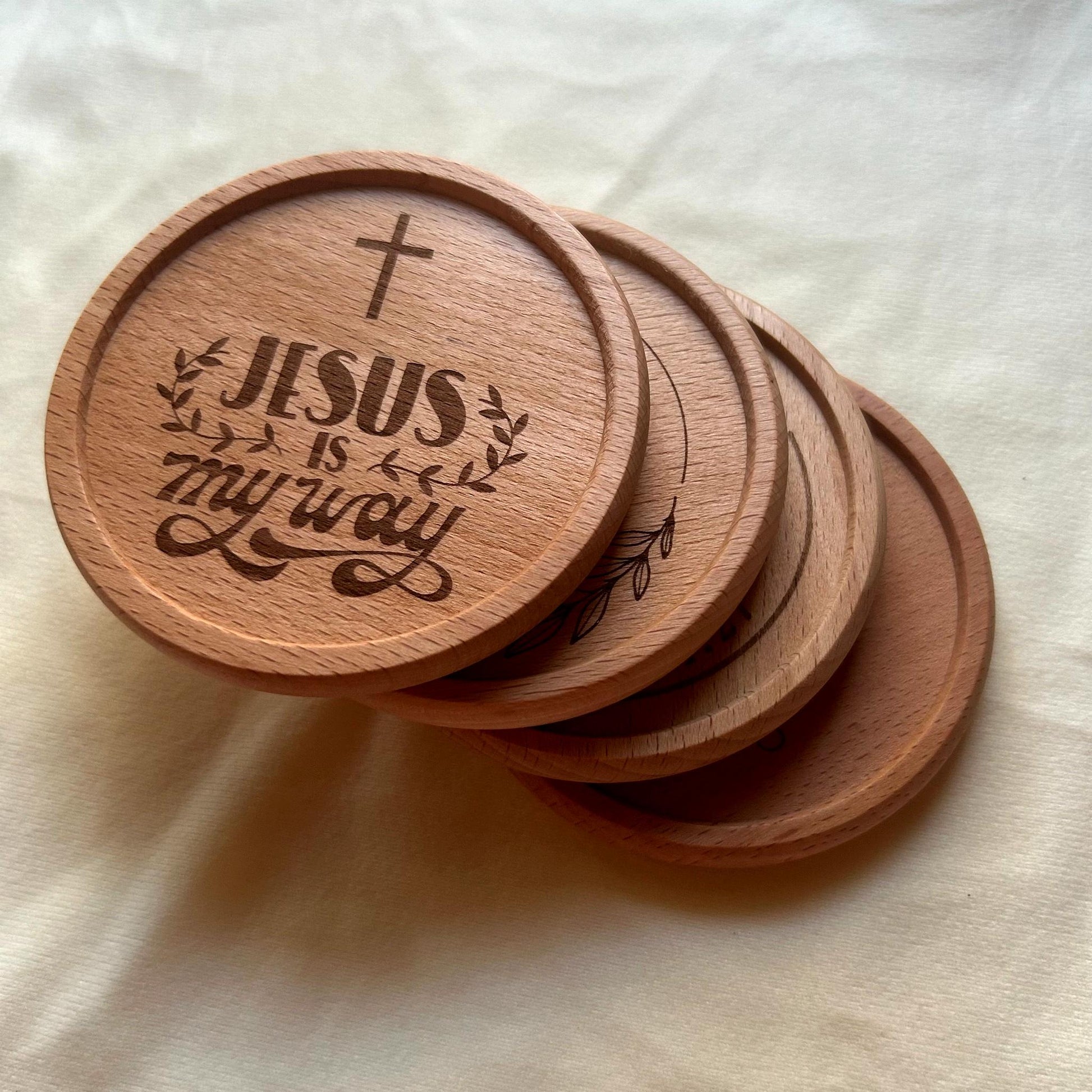 Grooved Walnut Coasters Christian Gifts