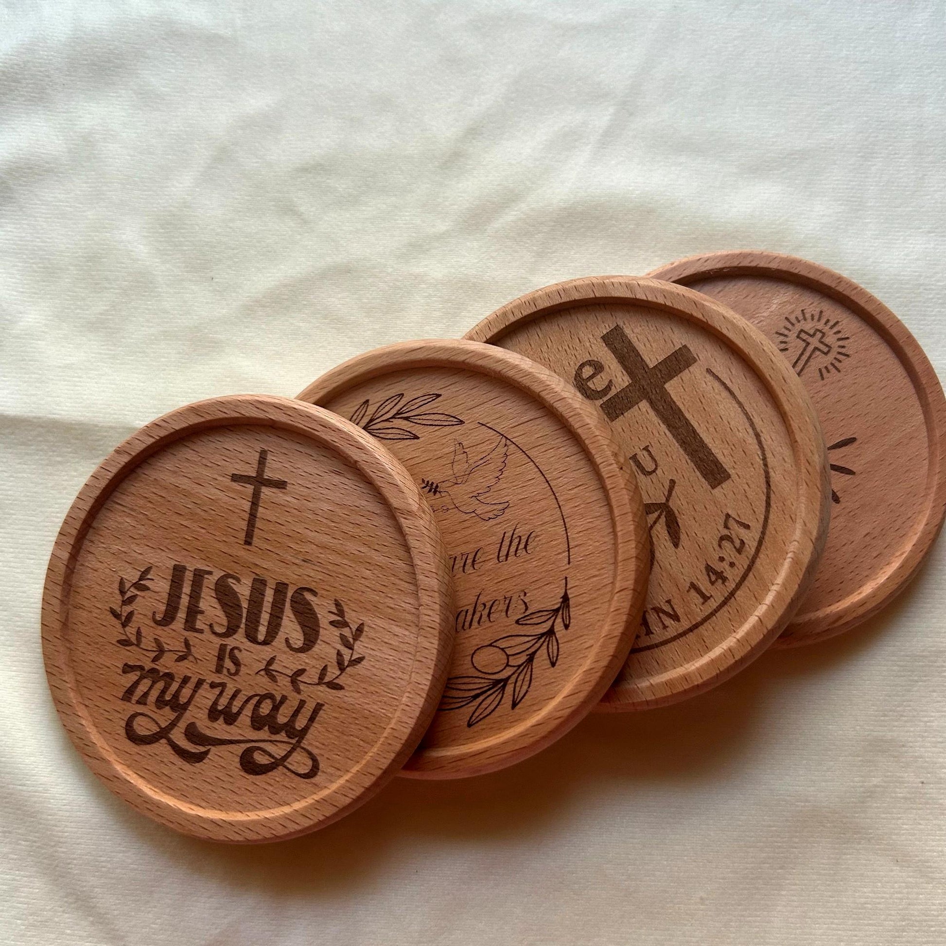 Grooved Walnut Coasters Christian Gifts