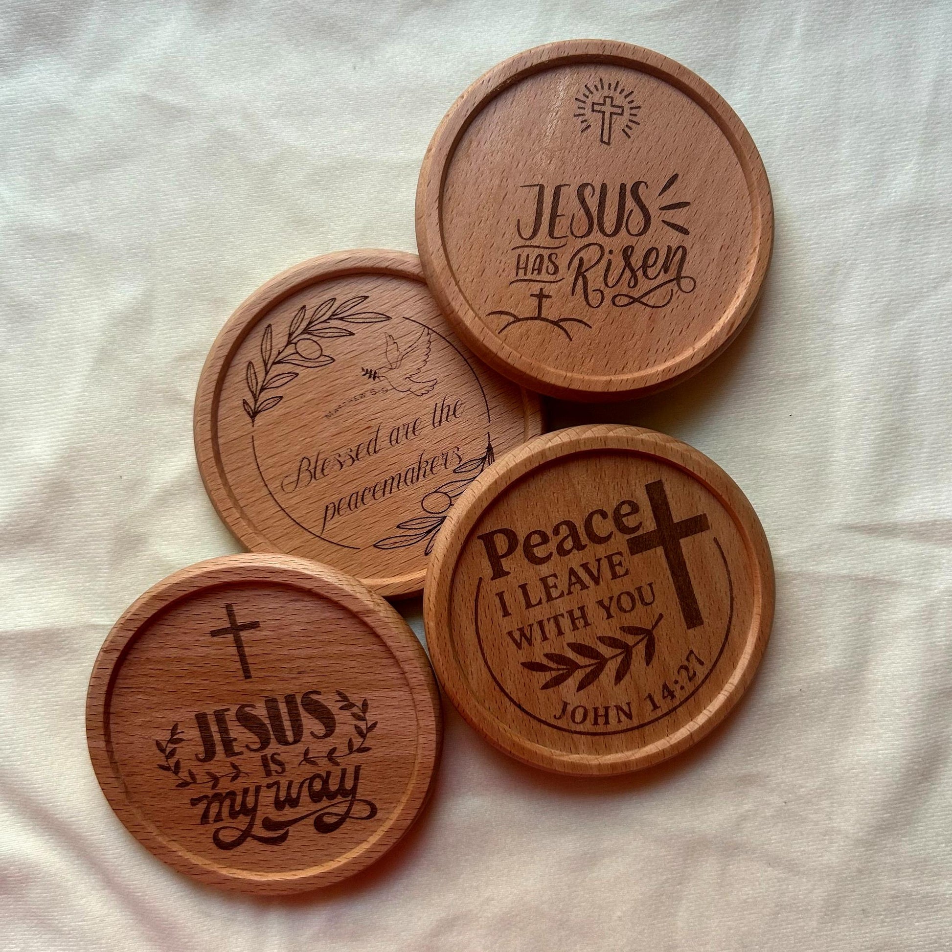 Grooved Walnut Coasters Christian Gifts