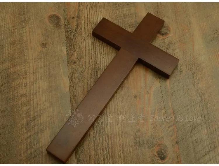 Solid Oak Wall Cross – Simple & Sincere Jesus Crucifix for Home, Altar, or Catholic Decor