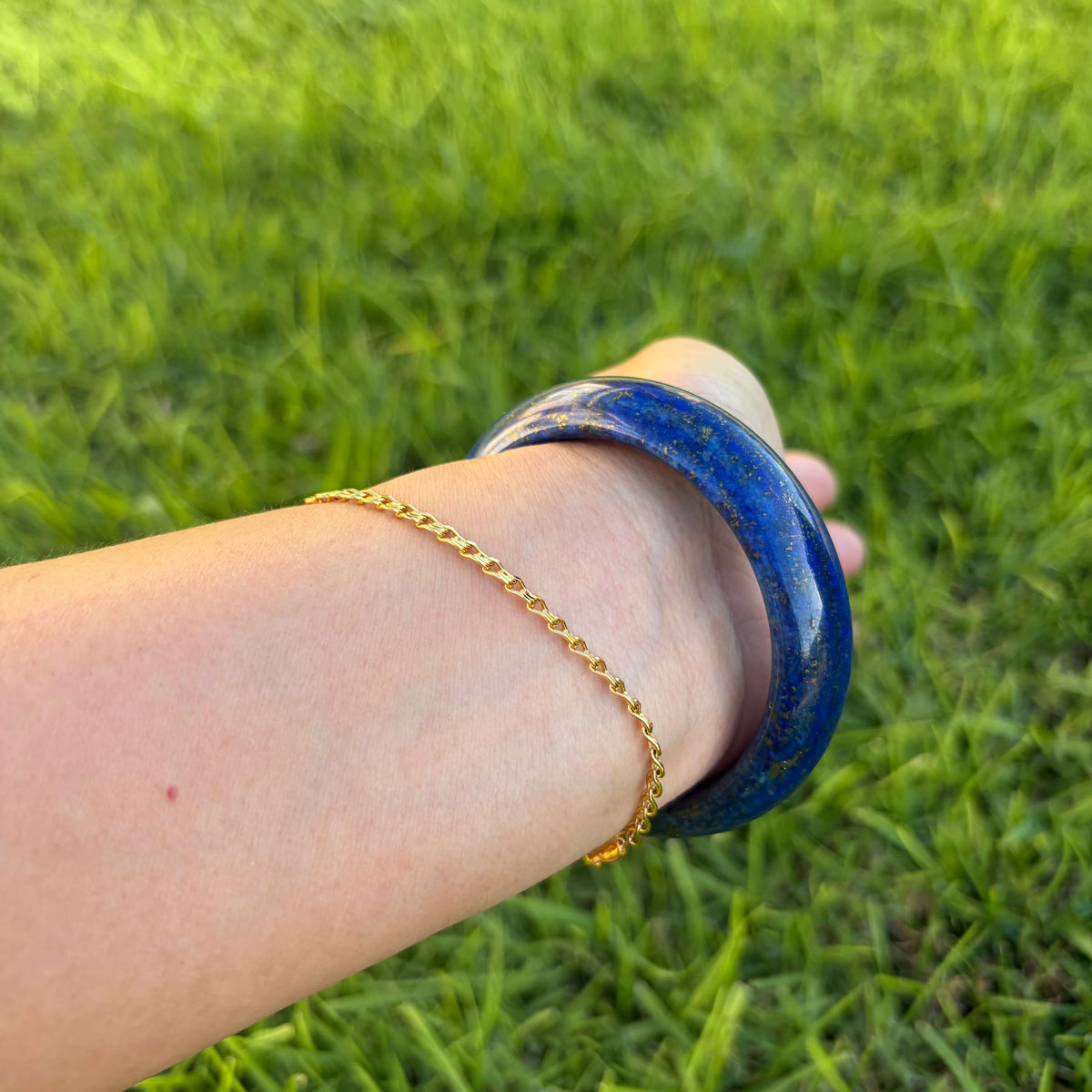 Natural Lapis Lazuli Bangle