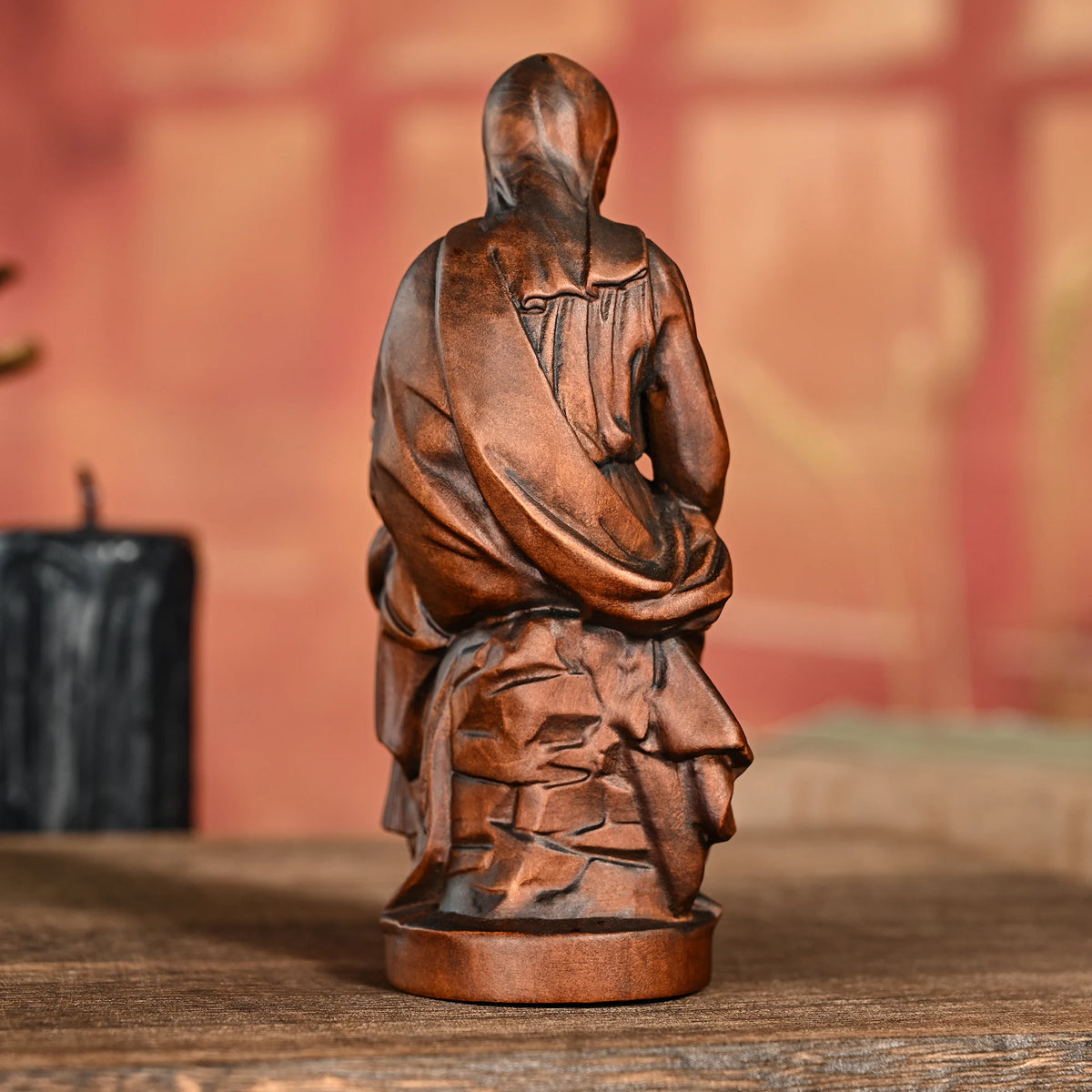 Madonna and Child hand-carved wooden statue