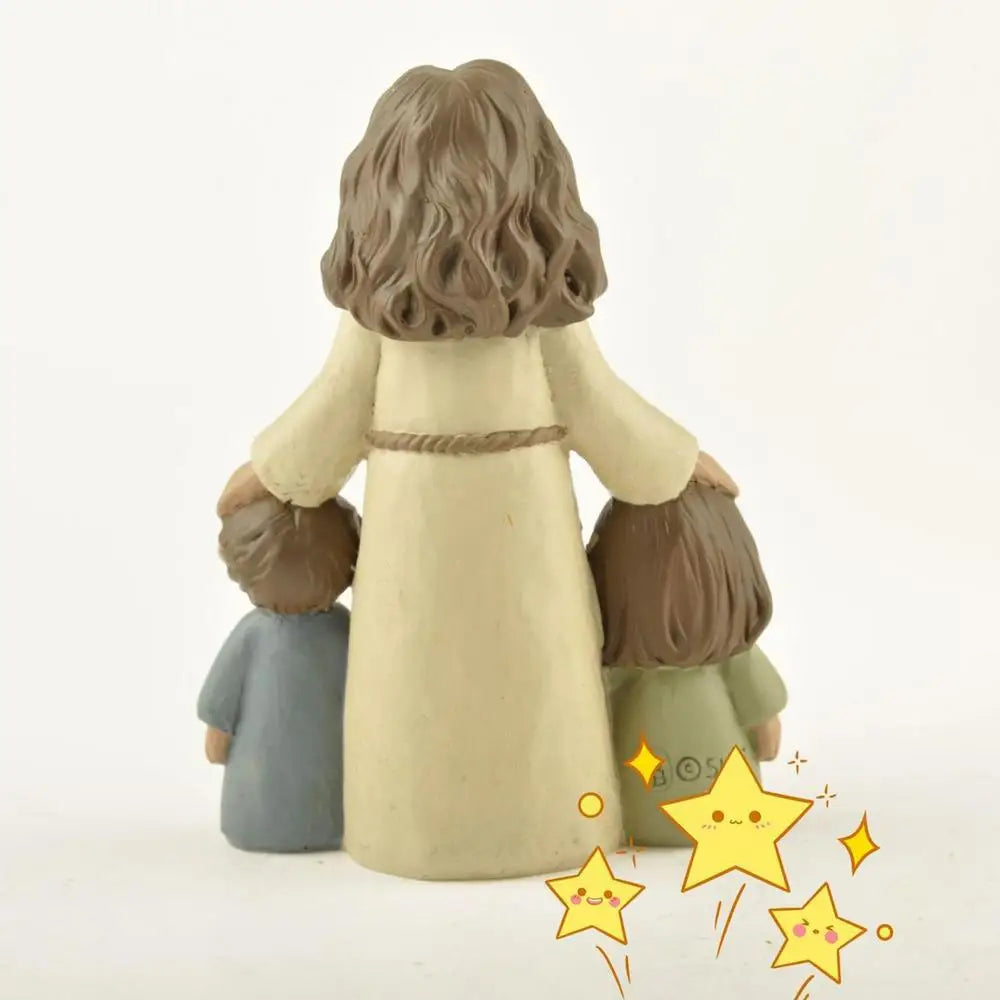Jesus with Children Resin Figurine – Catholic Christian Decor for Home, Church or Christmas Gift