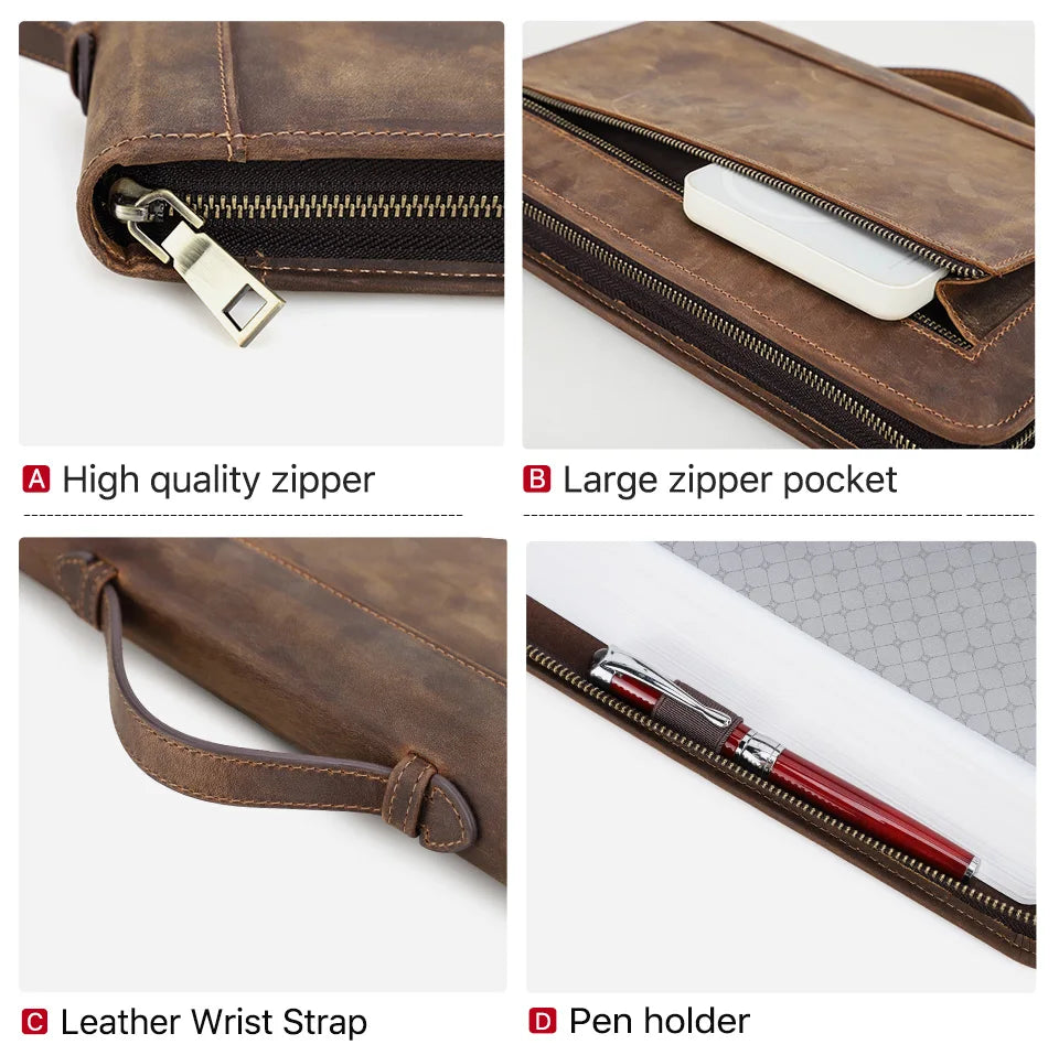 Handmade Genuine Leather Bible Case | Custom Book Cover with Pen Holder & Phone Pocket