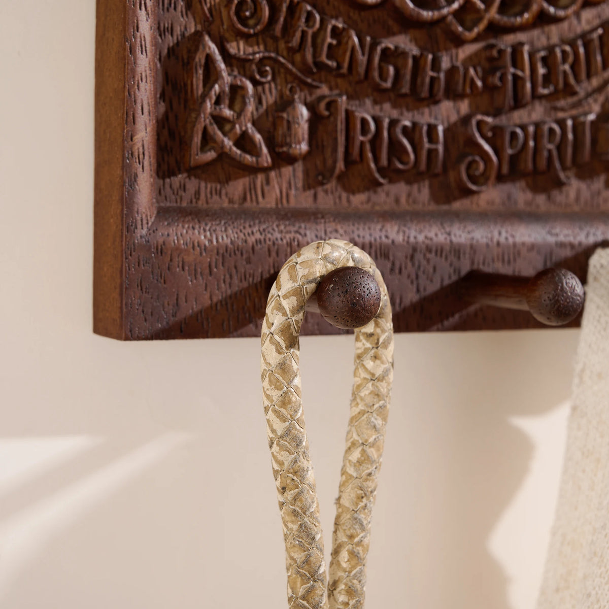 Tree of Life hand-carved wooden wall plaque with hooks