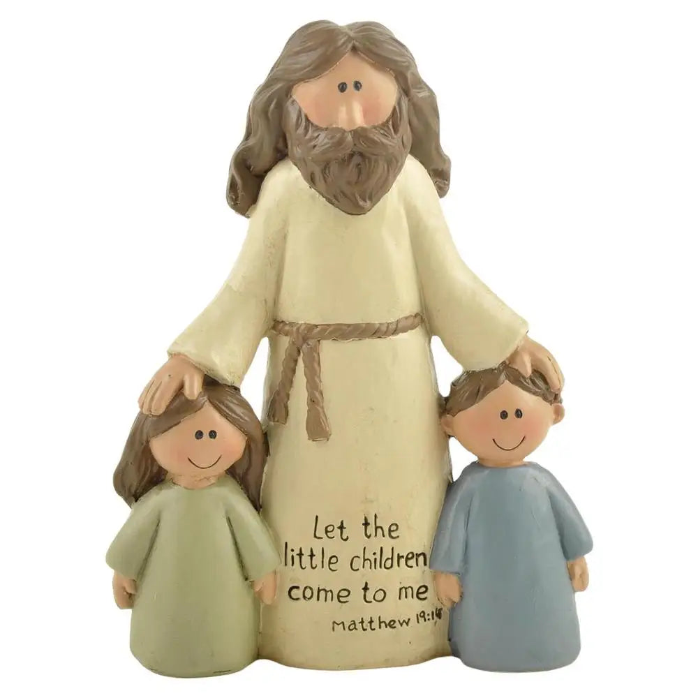 Jesus with Children Resin Figurine – Catholic Christian Decor for Home, Church or Christmas Gift