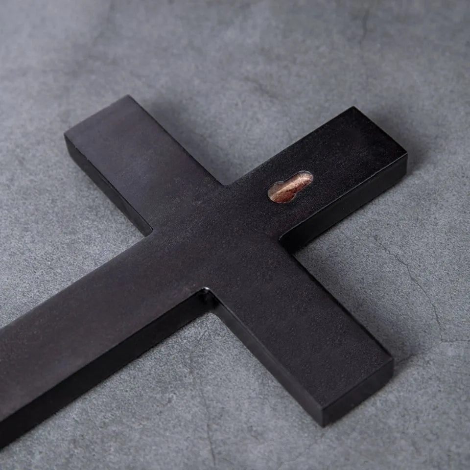 Wooden Wall Cross – Black or White Christian Cross for Home, Church, or Gift