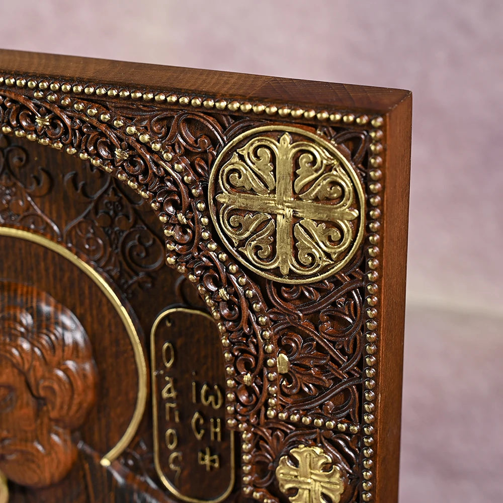 Holy Family hand-carved wooden wall icon