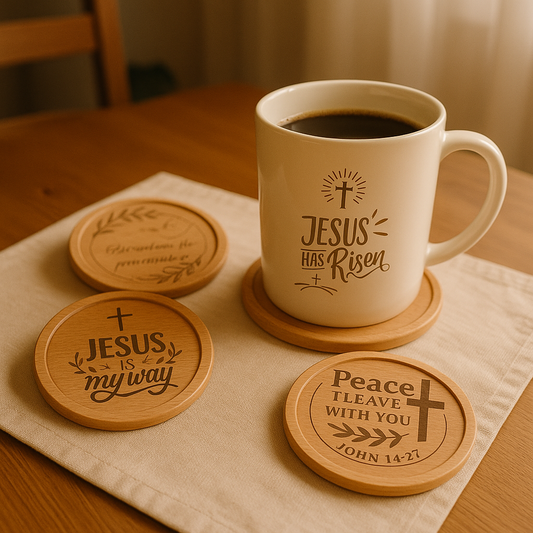 Walnut Coasters Christian Gifts 