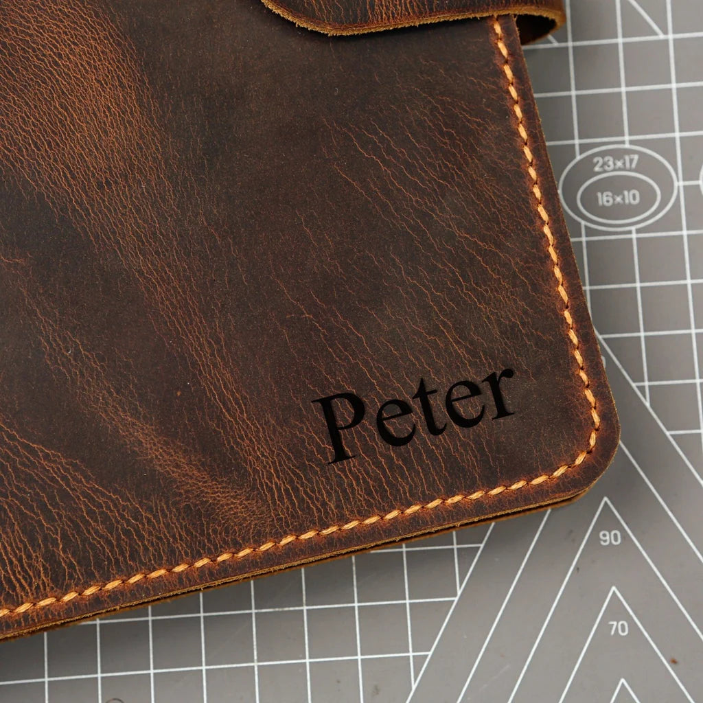 Crazy Horse Leather Bible Cover with Handle – Hand Stitched Durable Book Cover for ESV