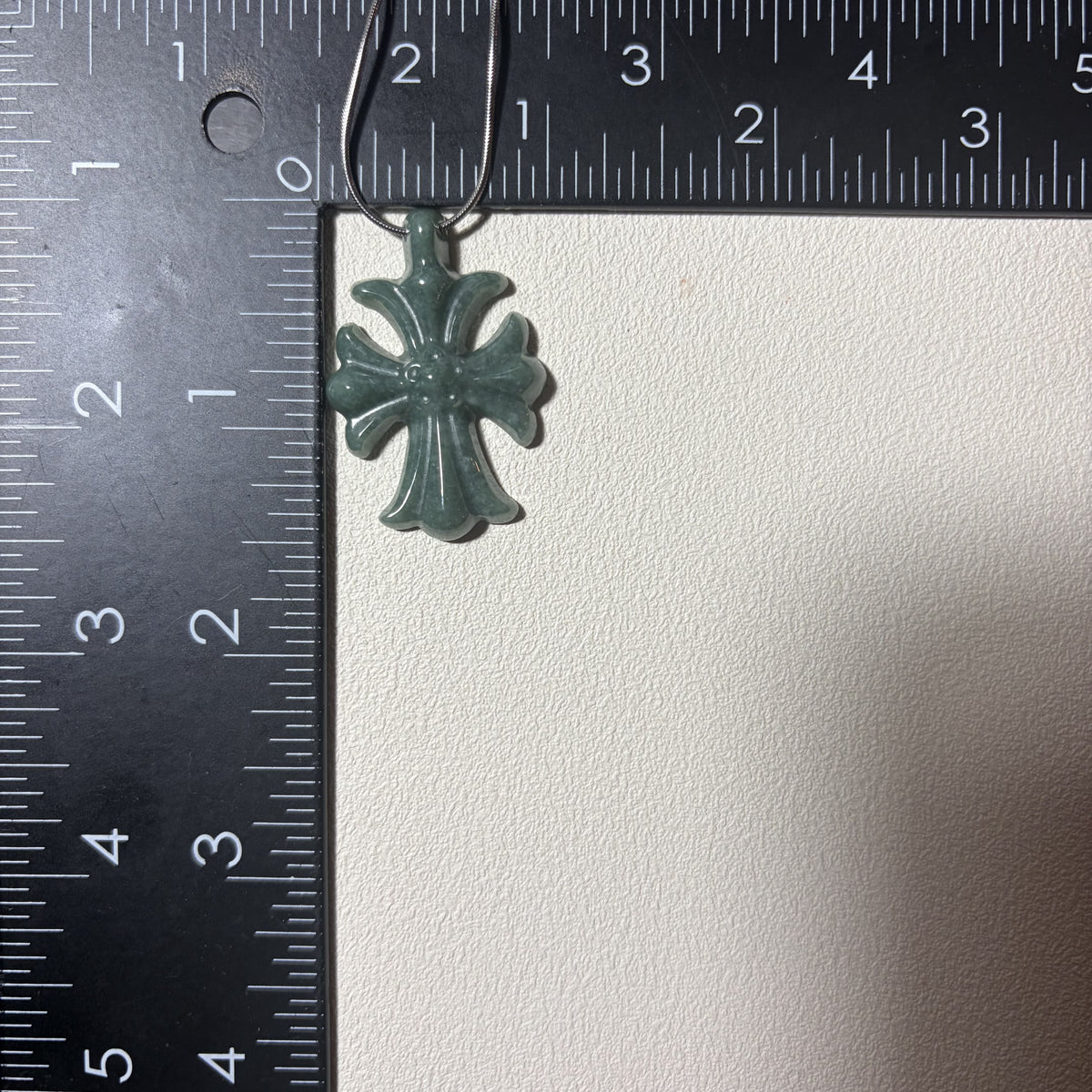 Natural Grade A Bean Green Jadeite Cross Pendant