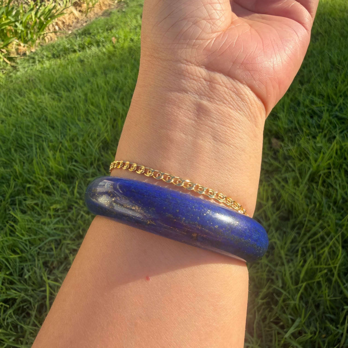 Natural Lapis Lazuli Bangle