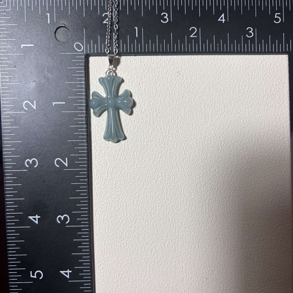 Natural Grade A Blue Water Jadeite Cross Pendant
